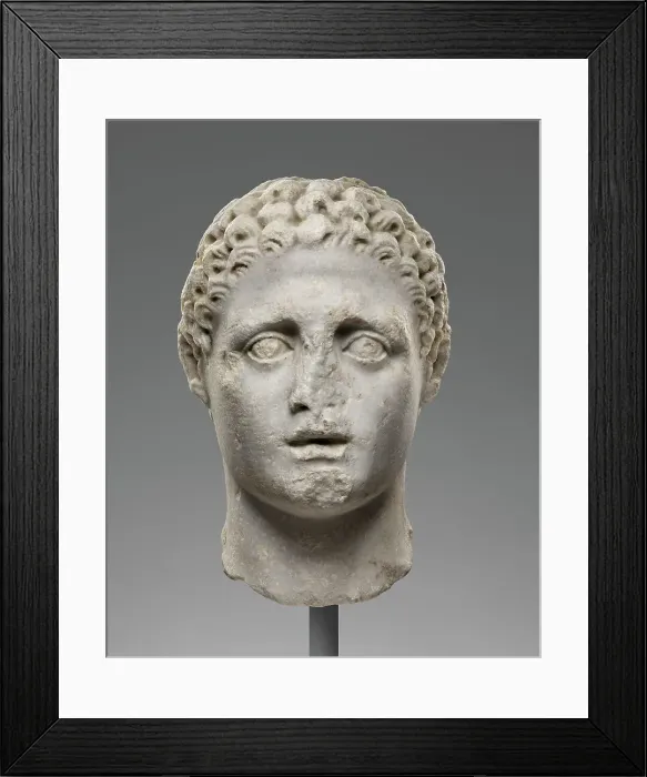 Framed Print : Head of a Male Figure, perhaps Hercules, 2nd century A.D. Creator: Unknown Framed Print : Head of a Male Figure, perhaps Hercules, 2nd century A.D. Creator: Unknown