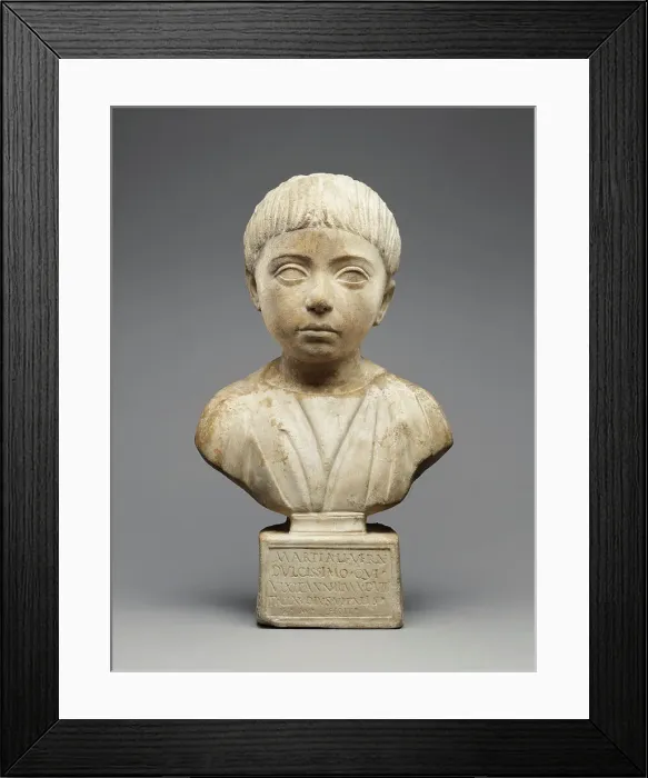 Framed Print : Portrait Bust with Inscription, A.D. 100-115. Creator: Unknown Framed Print : Portrait Bust with Inscription, A.D. 100-115. Creator: Unknown