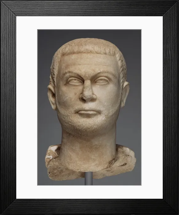 Framed Print : Fragment of a Togate Statue of Diocletian, about A.D. 295-300. Creator: Unknown Framed Print : Fragment of a Togate Statue of Diocletian, about A.D. 295-300. Creator: Unknown