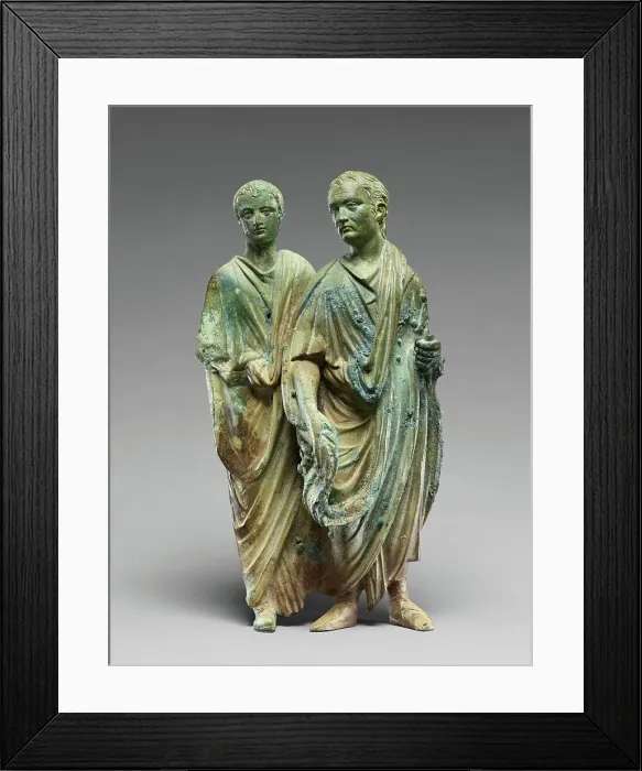 Framed Print : Relief Fragment of Two Men, A.D. 50-75. Creator: Unknown Framed Print : Relief Fragment of Two Men, A.D. 50-75. Creator: Unknown