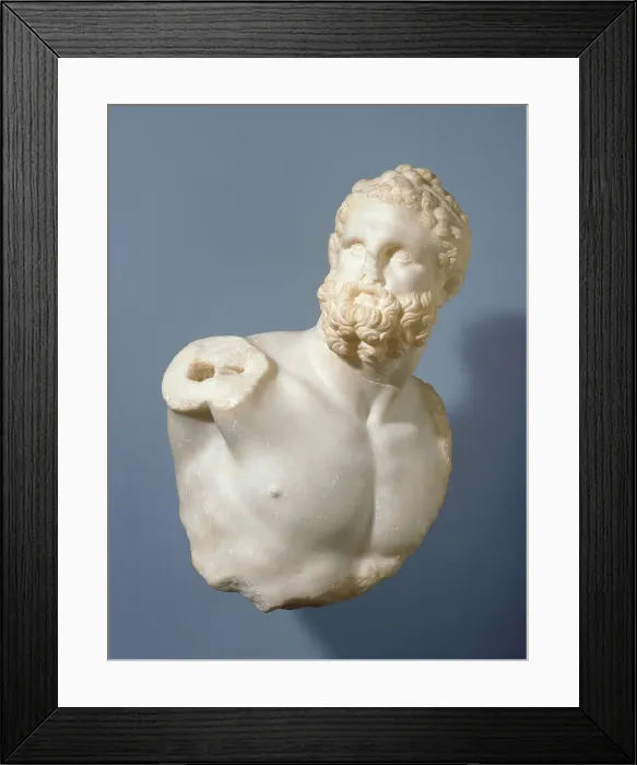 Framed Print : Bust of a Pugilist and detached fragments (2), A.D. 100-200. Creator: Unknown Framed Print : Bust of a Pugilist and detached fragments (2), A.D. 100-200. Creator: Unknown