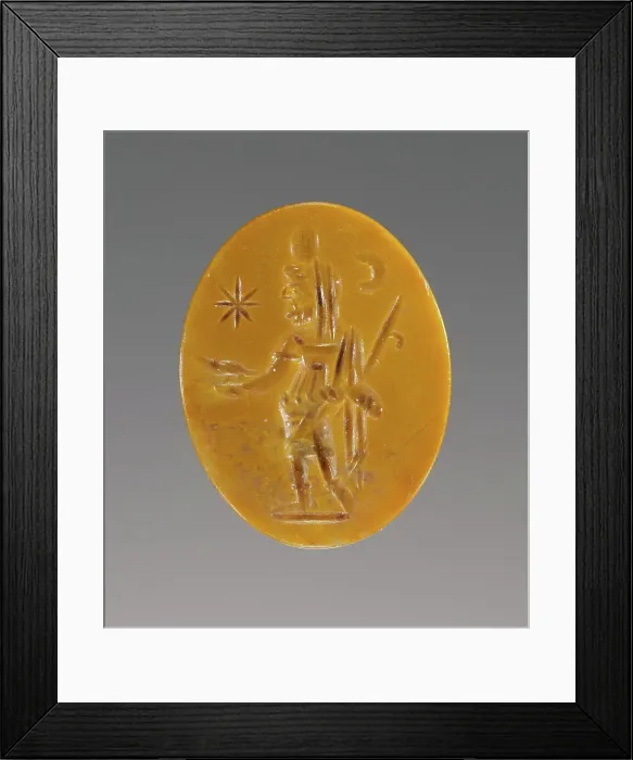 Framed Print : Amulet with Kronos and an Inscribed Prayer, A.D. 100-250. Creator: Unknown Framed Print : Amulet with Kronos and an Inscribed Prayer, A.D. 100-250. Creator: Unknown