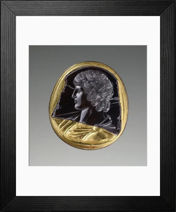 Framed Print : Intaglio with Bust of Antinous, A.D. 131-138. Creator: Unknown Framed Print : Intaglio with Bust of Antinous, A.D. 131-138. Creator: Unknown