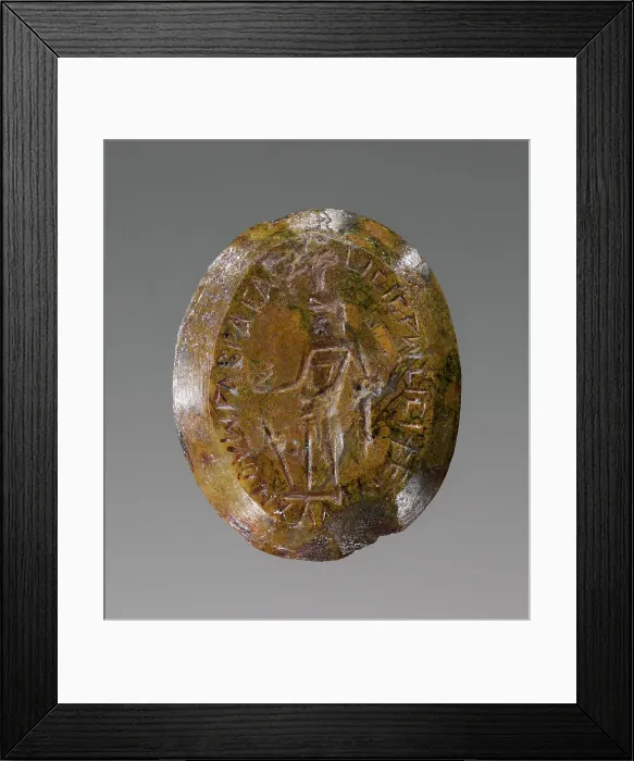 Framed Print : Double-Sided Engraved Gem with Magical Inscription, 2nd-4th century A.D. Creator: Unknown Framed Print : Double-Sided Engraved Gem with Magical Inscription, 2nd-4th century A.D. Creator: Unknown