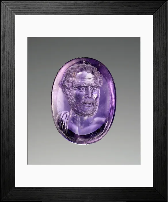 Framed Print : Intaglio with Bust of Demosthenes, about 25 B.C. Creator: Dioskouride Framed Print : Intaglio with Bust of Demosthenes, about 25 B.C. Creator: Dioskouride
