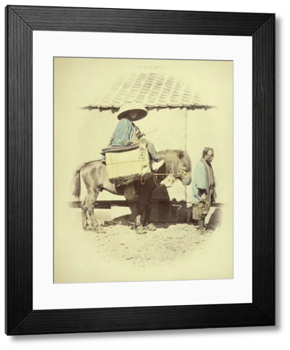 Framed Print : Yakonin Traveling on the Tokaido, 1866-1867. Creator: Felice Beato Framed Print : Yakonin Traveling on the Tokaido, 1866-1867. Creator: Felice Beato