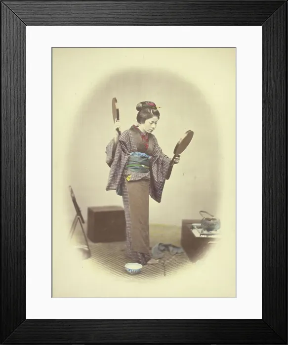 Framed Print : A Japanese Young Lady in Bridal Dress, 1866-1867. Creator: Felice Beato Framed Print : A Japanese Young Lady in Bridal Dress, 1866-1867. Creator: Felice Beato