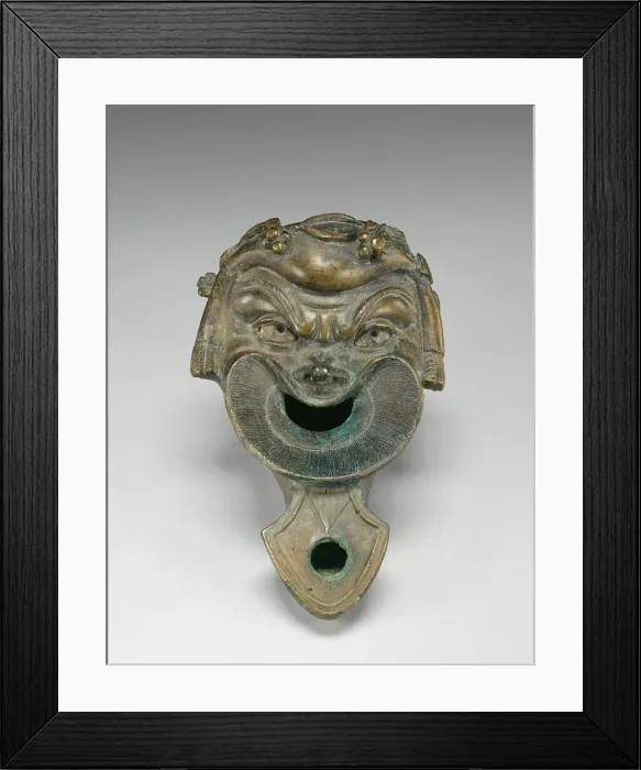 Framed Print : Lamp in the Form of a Comic Mask, A.D. 75-125. Creator: Unknown Framed Print : Lamp in the Form of a Comic Mask, A.D. 75-125. Creator: Unknown
