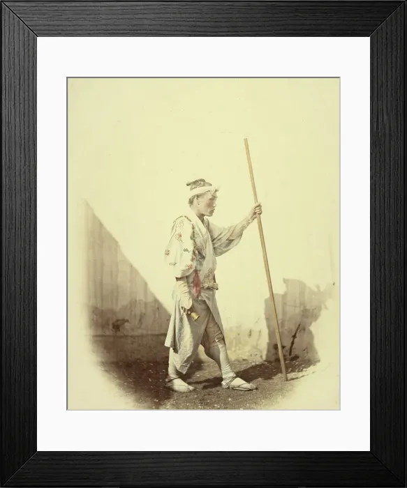 Framed Print : Fujiyama Pilgrim, 1866-1867. Creator: Felice Beato Framed Print : Fujiyama Pilgrim, 1866-1867. Creator: Felice Beato
