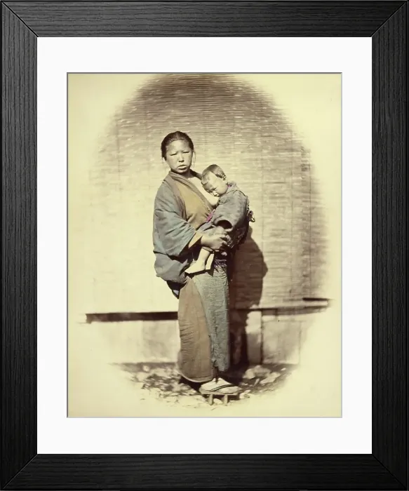 Framed Print : Mother and Child, 1866-1867. Creator: Felice Beato Framed Print : Mother and Child, 1866-1867. Creator: Felice Beato
