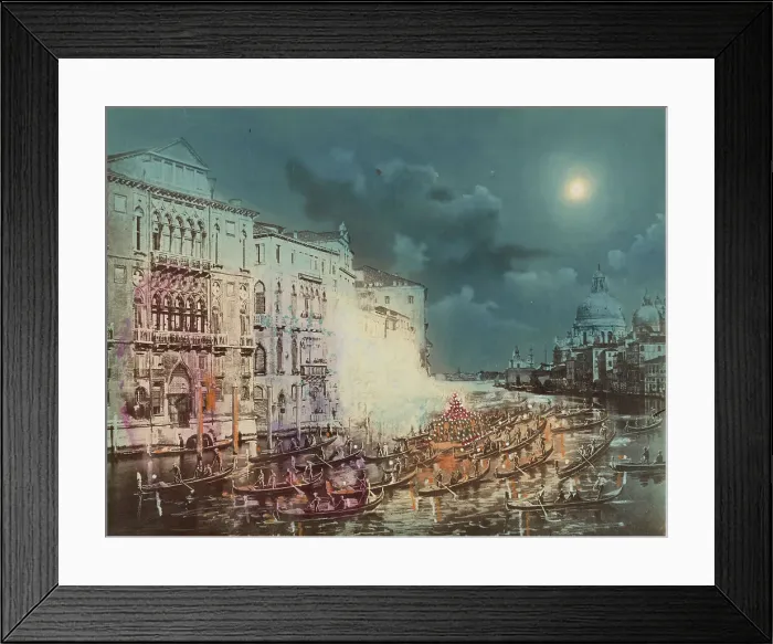 Framed Print : The Grand Canal during Carnival, Venice, about 1860-1880. Creator: Unknown