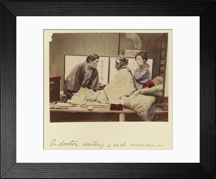Framed Print : A doctor visiting a sick woman, about 1873-1883. Creator: Shinichi Suzuki I Framed Print : A doctor visiting a sick woman, about 1873-1883. Creator: Shinichi Suzuki I