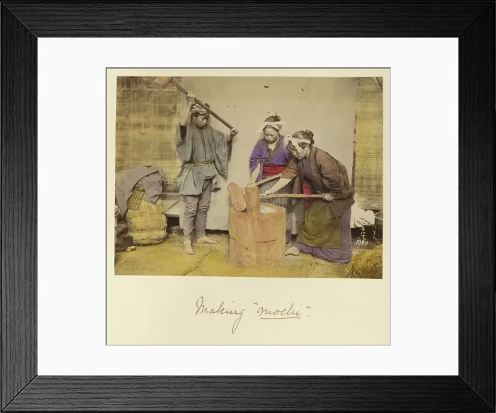 Framed Print : Making mochi, about 1873-1883. Creator: Shinichi Suzuki I Framed Print : Making mochi, about 1873-1883. Creator: Shinichi Suzuki I