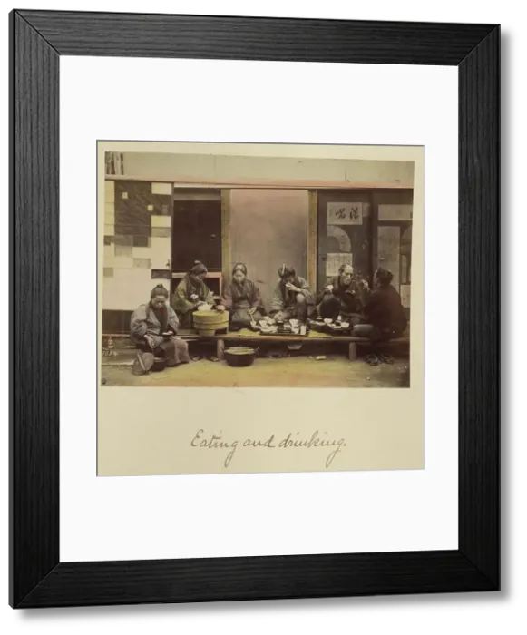 Framed Print : Eating and drinking, about 1873-1883. Creator: Shinichi Suzuki I