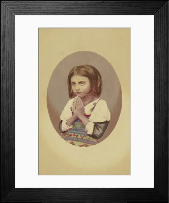 Framed Print : Little girl praying, about 1870. Creator: Lorenzo Suscipj Framed Print : Little girl praying, about 1870. Creator: Lorenzo Suscipj