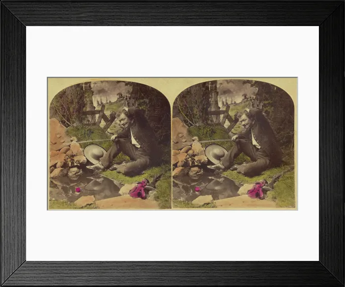 Framed Print : Got a Bite. 1876. Creator: L. Melander & Bro Framed Print : Got a Bite. 1876. Creator: L. Melander & Bro