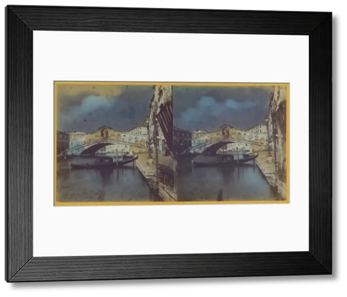 Framed Print : Rialto Bridge, Venice, about 1865. Creator: Unknown Framed Print : Rialto Bridge, Venice, about 1865. Creator: Unknown
