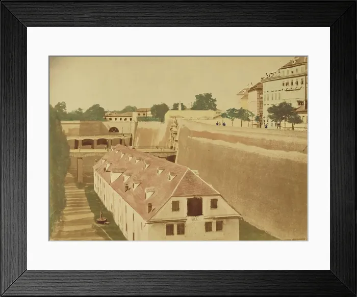 Framed Print : View from the Waterworks to the Powder Magazine and the bridges of the Old and New... 1858. Creator: Unknown Framed Print : View from the Waterworks to the Powder Magazine and the bridges of the Old and New... 1858. Creator: Unknown