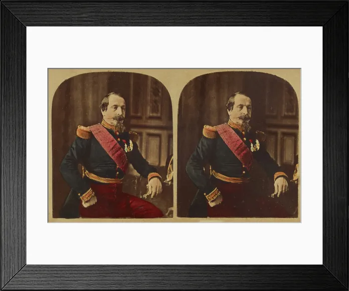 Framed Print : His Majesty, Napoleon III. (Charles Louis.) Emperor of the French...stereograph about 1860-1865. Creator: Mayer & Pierson Framed Print : His Majesty, Napoleon III. (Charles Louis.) Emperor of the French...stereograph about 1860-1865. Creator: Mayer & Pierson