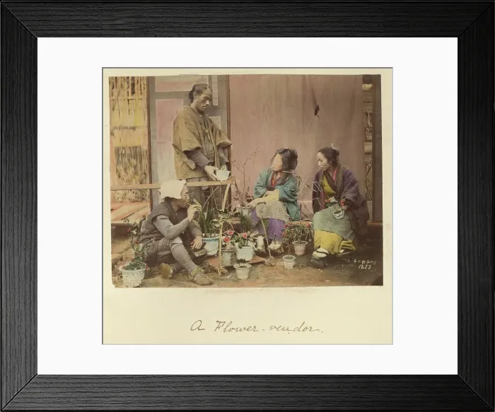 Framed Print : A Flower Vendor, about 1873-1883. Creator: Shinichi Suzuki I Framed Print : A Flower Vendor, about 1873-1883. Creator: Shinichi Suzuki I