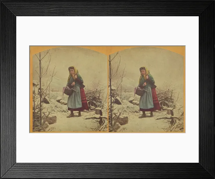 Framed Print : Woodcutters daughter (evening). about 1860. Creator: Unknown Framed Print : Woodcutters daughter (evening). about 1860. Creator: Unknown