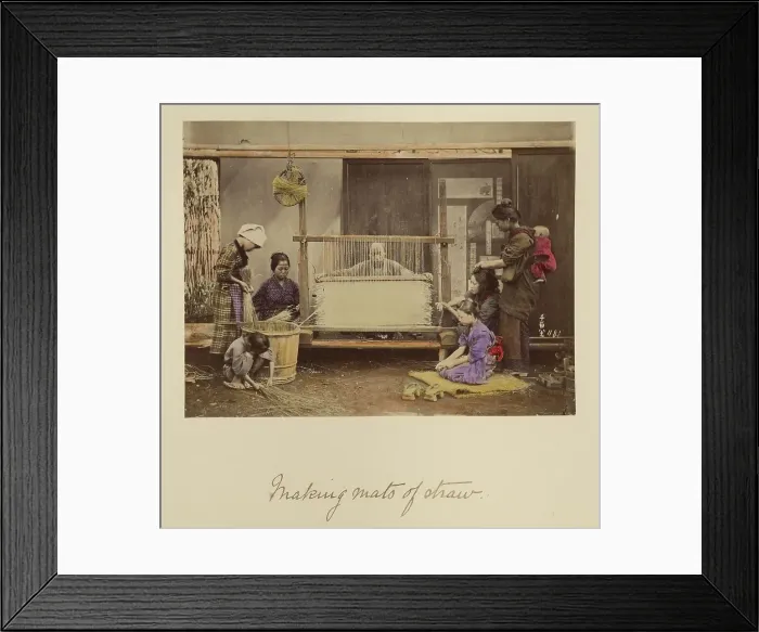 Framed Print : Making Mats of Straw, about 1873-1883. Creator: Shinichi Suzuki I Framed Print : Making Mats of Straw, about 1873-1883. Creator: Shinichi Suzuki I