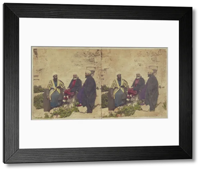 Framed Print : Voyage en Orient. Syrie. Cheiks Druses. about 1860. Creator: Unknown Framed Print : Voyage en Orient. Syrie. Cheiks Druses. about 1860. Creator: Unknown