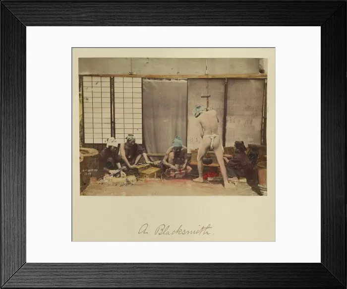 Framed Print : A Blacksmith, about 1873-1883. Creator: Shinichi Suzuki I