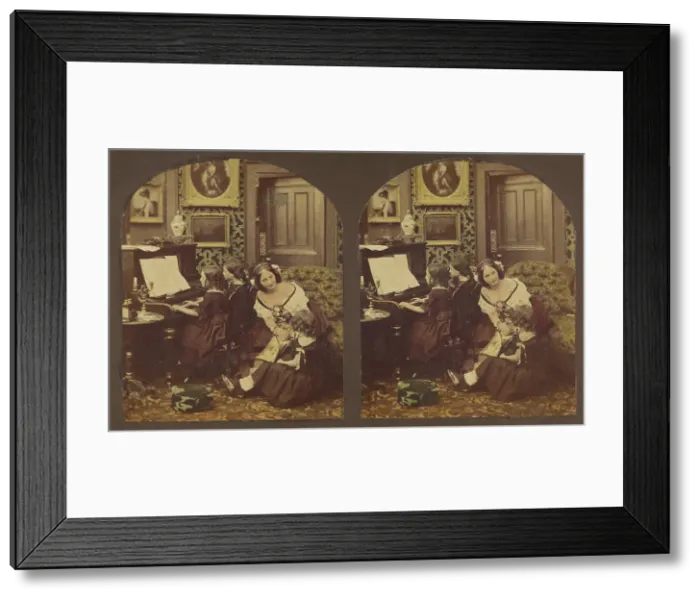 Framed Print : At home. about 1860. Creator: Unknown Framed Print : At home. about 1860. Creator: Unknown