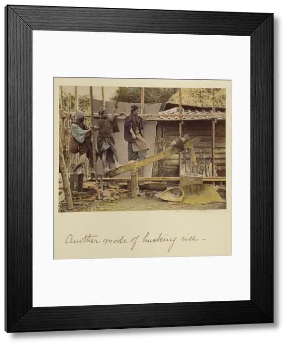 Framed Print : Another Mode of Husking Rice, about 1873-1883. Creator: Shinichi Suzuki I Framed Print : Another Mode of Husking Rice, about 1873-1883. Creator: Shinichi Suzuki I