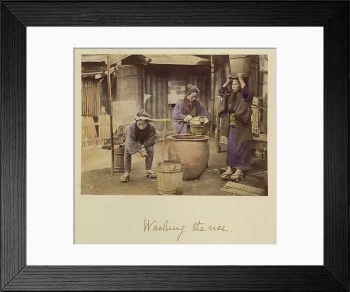 Framed Print : Washing the Rice, about 1873-1883. Creator: Shinichi Suzuki I Framed Print : Washing the Rice, about 1873-1883. Creator: Shinichi Suzuki I
