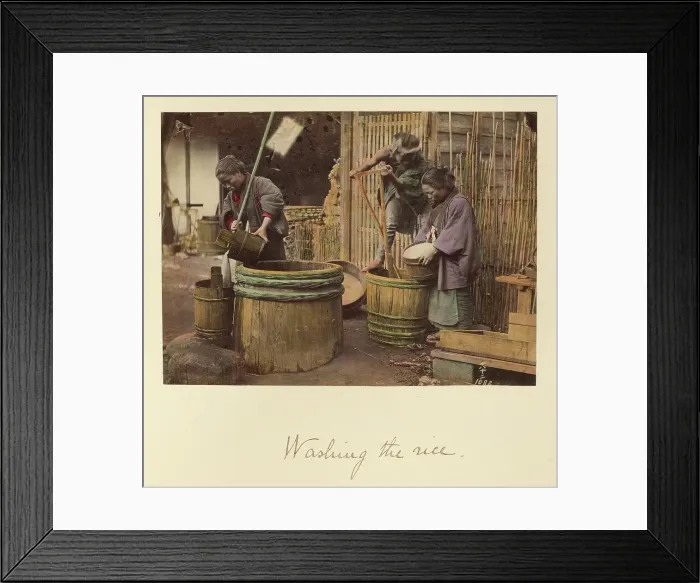Framed Print : Washing the Rice, about 1873-1883. Creator: Shinichi Suzuki I Framed Print : Washing the Rice, about 1873-1883. Creator: Shinichi Suzuki I