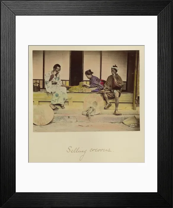 Framed Print : Selling Cocoons, about 1873-1883. Creator: Shinichi Suzuki I Framed Print : Selling Cocoons, about 1873-1883. Creator: Shinichi Suzuki I
