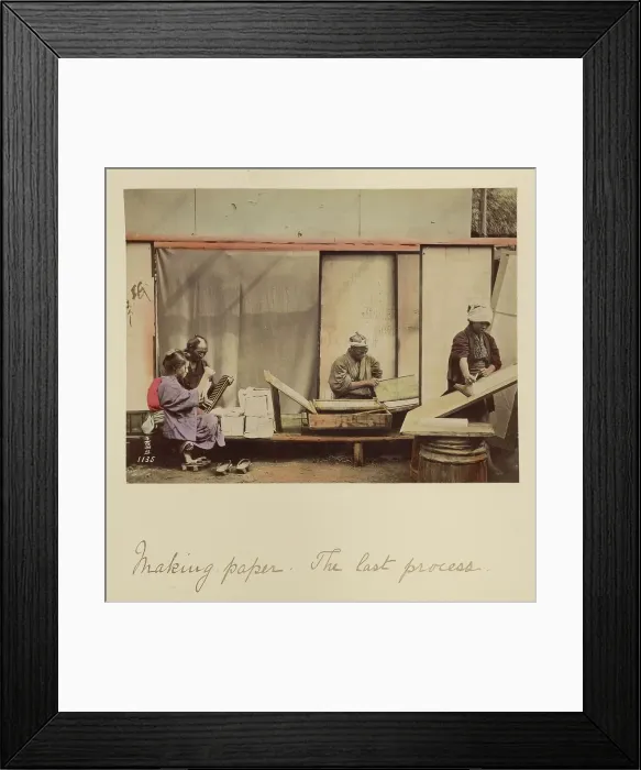 Framed Print : Making Paper - The Last Process, about 1873-1883. Creator: Shinichi Suzuki I Framed Print : Making Paper - The Last Process, about 1873-1883. Creator: Shinichi Suzuki I