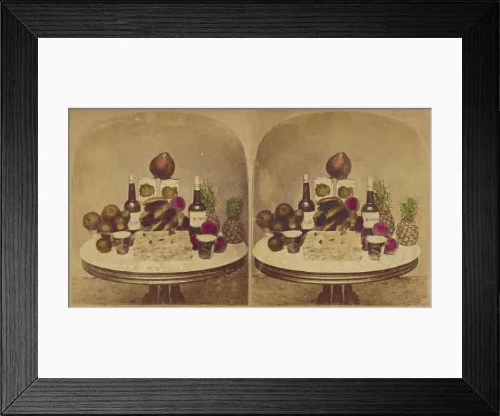 Framed Print : Fruits and wines, about 1865. Creator: Unknown Framed Print : Fruits and wines, about 1865. Creator: Unknown