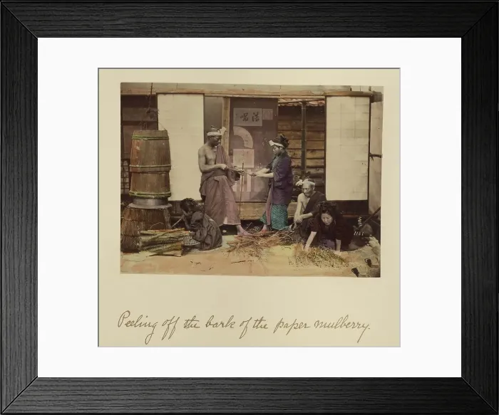 Framed Print : Peeling off the bark... about 1873-1883. Creator: Shinichi Suzuki I Framed Print : Peeling off the bark... about 1873-1883. Creator: Shinichi Suzuki I