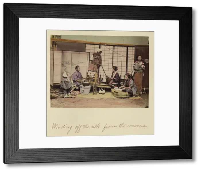 Framed Print : Winding Off the Silk From the Cocoons, about 1873-1883. Creator: Shinichi Suzuki I Framed Print : Winding Off the Silk From the Cocoons, about 1873-1883. Creator: Shinichi Suzuki I