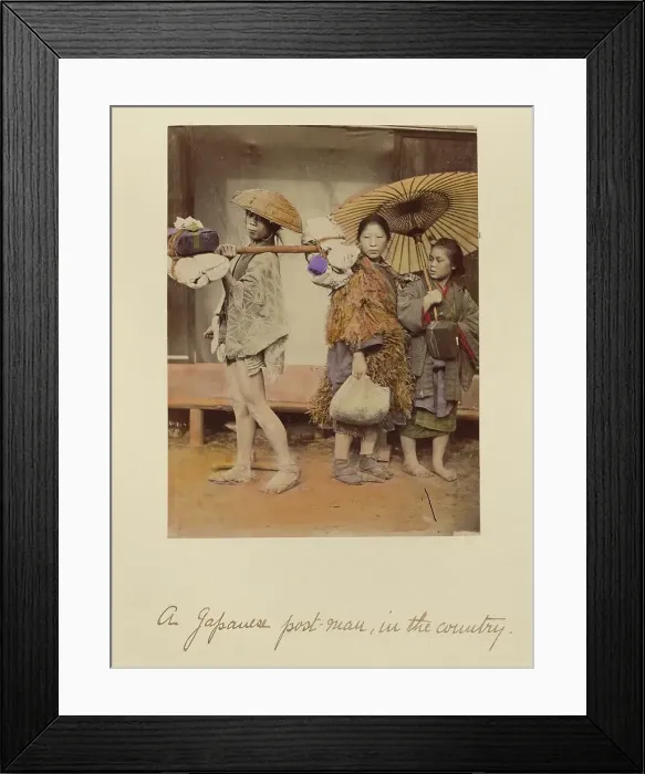 Framed Print : A Japanese Post-man, in the Country, about 1873-1883. Creator: Shinichi Suzuki I Framed Print : A Japanese Post-man, in the Country, about 1873-1883. Creator: Shinichi Suzuki I