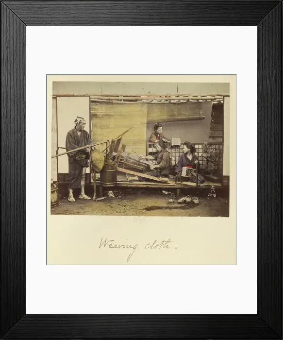 Framed Print : Weaving Cloth, about 1873-1883. Creator: Shinichi Suzuki I Framed Print : Weaving Cloth, about 1873-1883. Creator: Shinichi Suzuki I