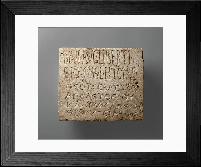 Framed Print : Bilingual Funerary Inscription, A.D. 14-100. Creator: Unknown Framed Print : Bilingual Funerary Inscription, A.D. 14-100. Creator: Unknown