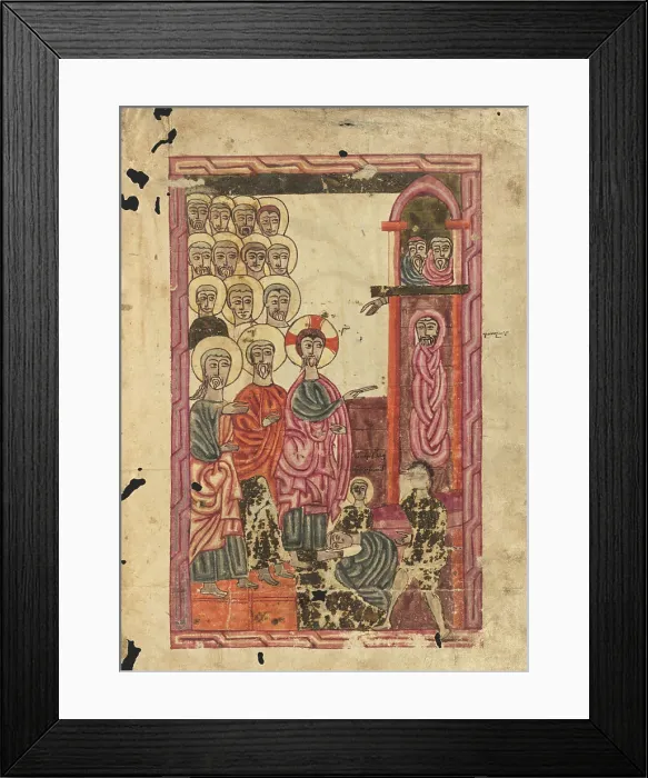 Framed Print : The Raising of Lazarus; Gospel Book, 1583. Creator: Ghoukas Framed Print : The Raising of Lazarus; Gospel Book, 1583. Creator: Ghoukas