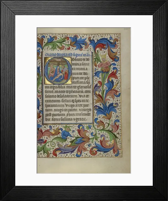 Framed Print : Initial O: The Pieta; Book of Hours, about 1450-1455. Creator: Master of the Lee Hours Framed Print : Initial O: The Pieta; Book of Hours, about 1450-1455. Creator: Master of the Lee Hours