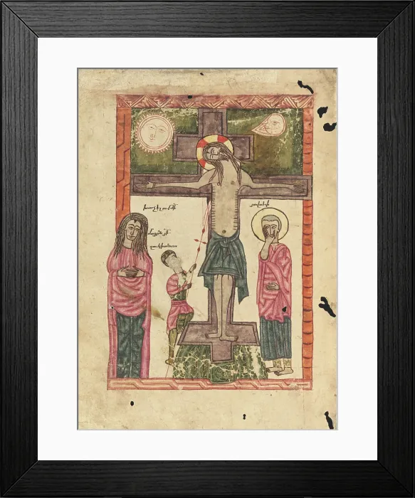 Framed Print : The Crucifixion; Gospel Book, 1583. Creator: Ghoukas Framed Print : The Crucifixion; Gospel Book, 1583. Creator: Ghoukas