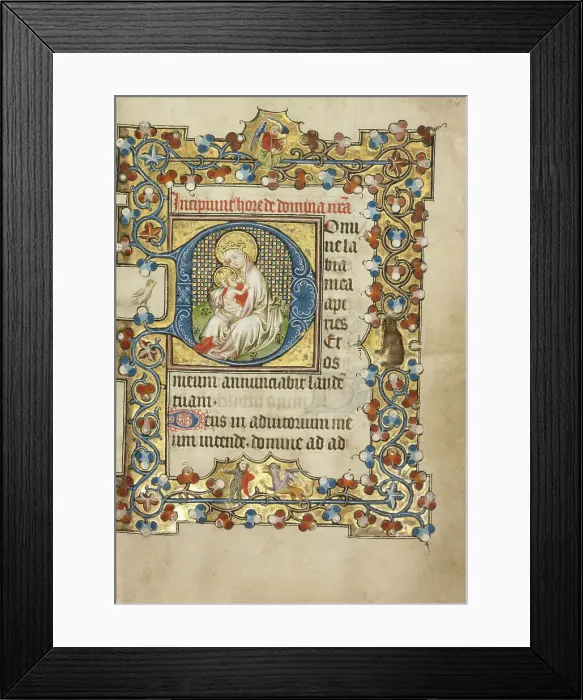 Framed Print : Initial D: The Virgin and Child; Book of Hours, about 1405-1410. Creator: Masters of Dirc van Delf Framed Print : Initial D: The Virgin and Child; Book of Hours, about 1405-1410. Creator: Masters of Dirc van Delf