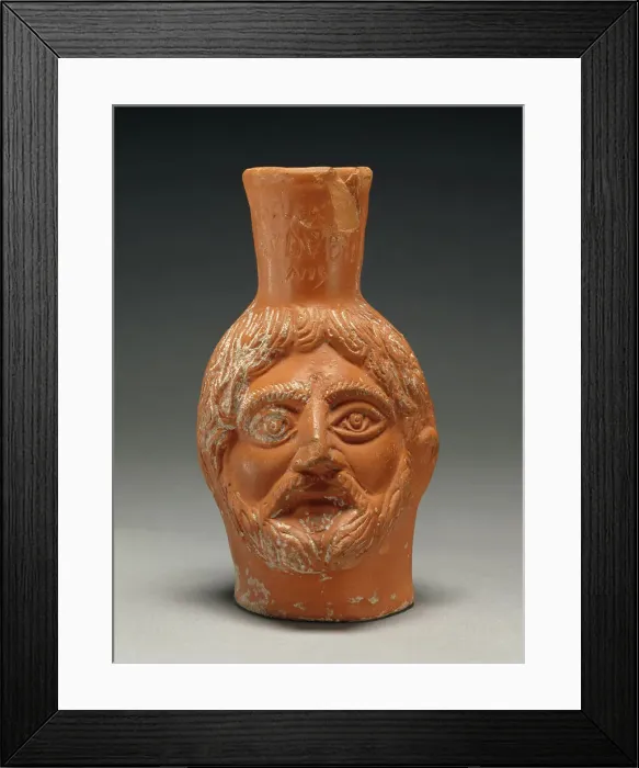 Framed Print : Red-Slip Head Vase, about A.D. 300. Creator: Workshop of Gududio Framed Print : Red-Slip Head Vase, about A.D. 300. Creator: Workshop of Gududio