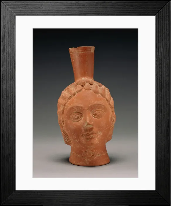 Framed Print : Red-Slip Head Vase, 3rd century A.D. Creator: Unknown Framed Print : Red-Slip Head Vase, 3rd century A.D. Creator: Unknown