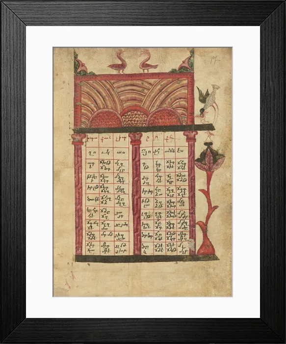 Framed Print : Canon Table Page; Gospel Book, 1583. Creator: Ghoukas Framed Print : Canon Table Page; Gospel Book, 1583. Creator: Ghoukas
