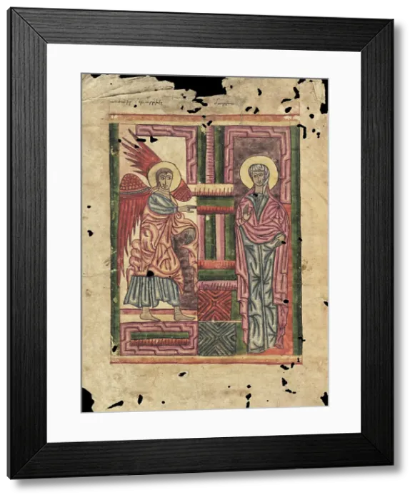 Framed Print : The Annunciation; Gospel Book, 1583. Creator: Ghoukas Framed Print : The Annunciation; Gospel Book, 1583. Creator: Ghoukas