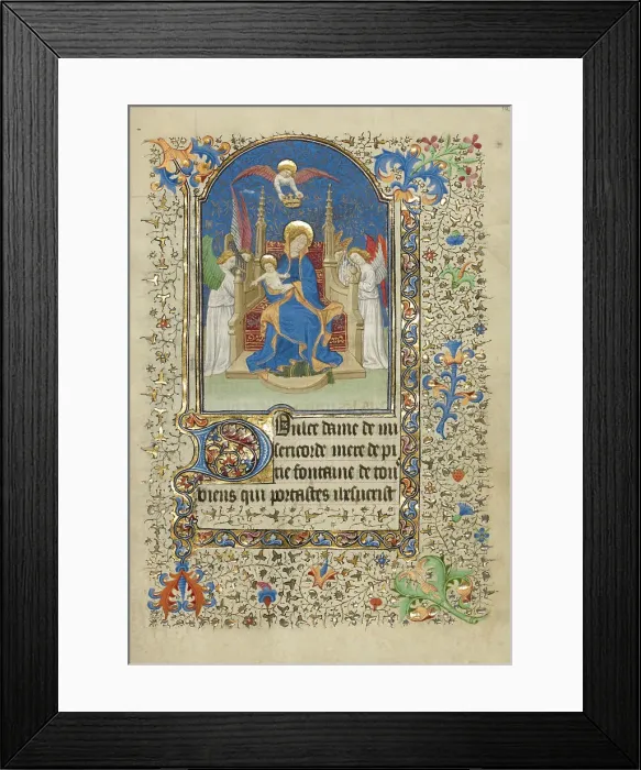 Framed Print : The Virgin and Child Enthroned; Book of Hours, about 1420-1430. Creator: Master of the Harvard Hannibal Framed Print : The Virgin and Child Enthroned; Book of Hours, about 1420-1430. Creator: Master of the Harvard Hannibal