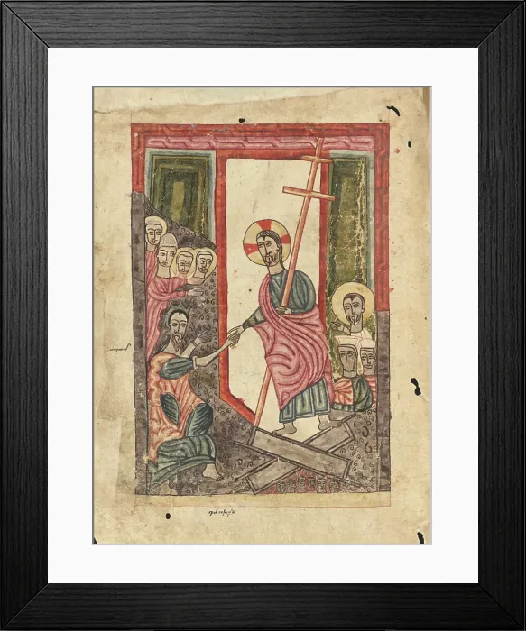 Framed Print : The Harrowing of Hell; Gospel Book, 1583. Creator: Ghoukas